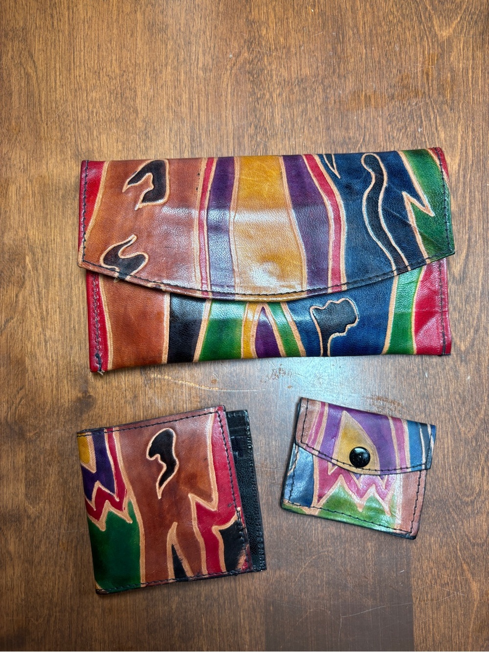 Source Unknown Multicolor Leather Wallet, Card Case & Coin Pouch